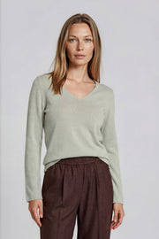 Velia pistachio silk blouse