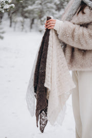 Cloudloom Shawl, beige, alpaca wool openwork scarf