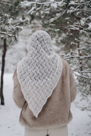Cloudloom Shawl ecru alpaca wool openwork scarf