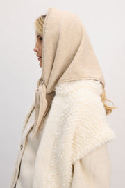 Nordic Calm beige merino wool scarf
