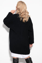 Warm classic black cashmere cardigan