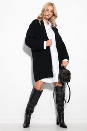 Warm classic black cashmere cardigan