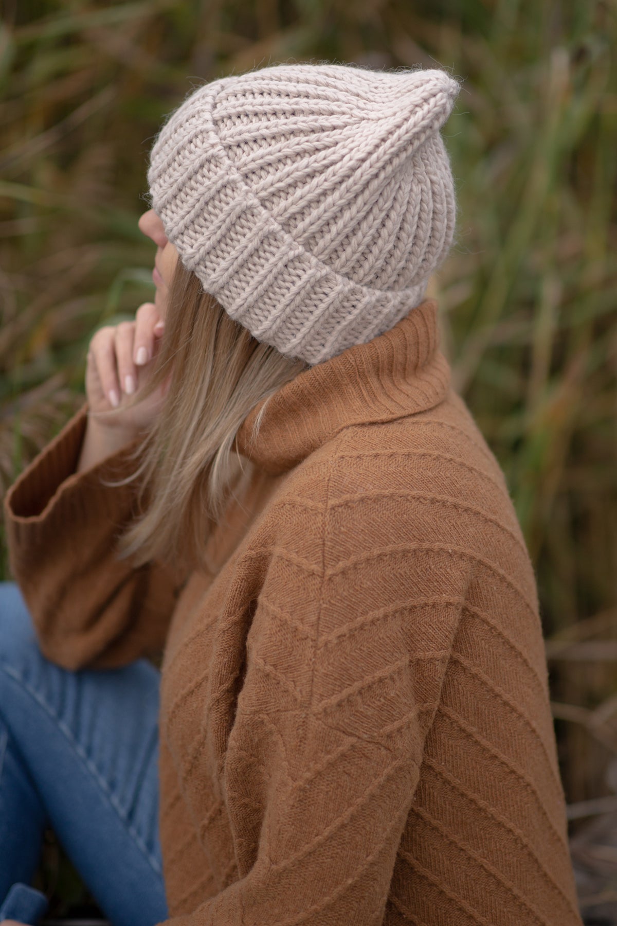 Czapka Chunky Knit nude