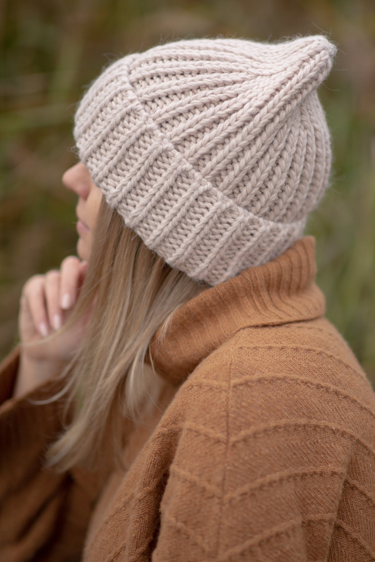 Czapka Chunky Knit nude