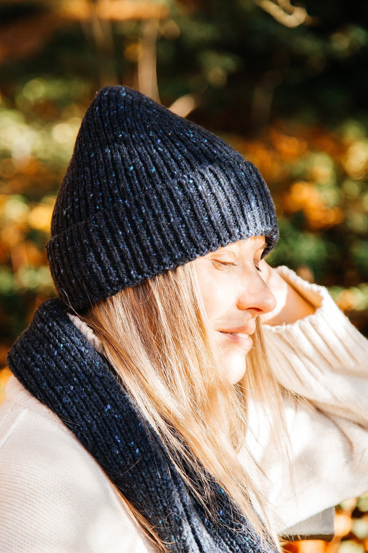 MIDNIGHT SKY navy blue wool hat
