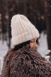 Snow Kiss Beige Alpaca Wool Hat