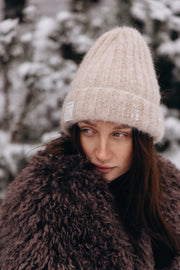 Snow Kiss Beige Alpaca Wool Hat