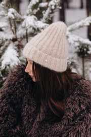 Czapka z wełny alpaki Snow Kiss beżowy