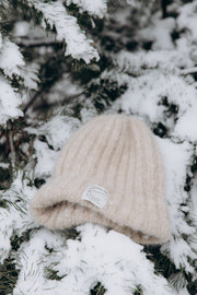 Snow Kiss Beige Alpaca Wool Hat