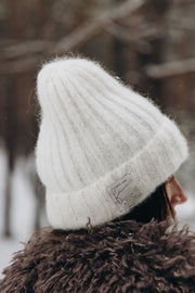 Czapka z wełny alpaki Snow Kiss ecru