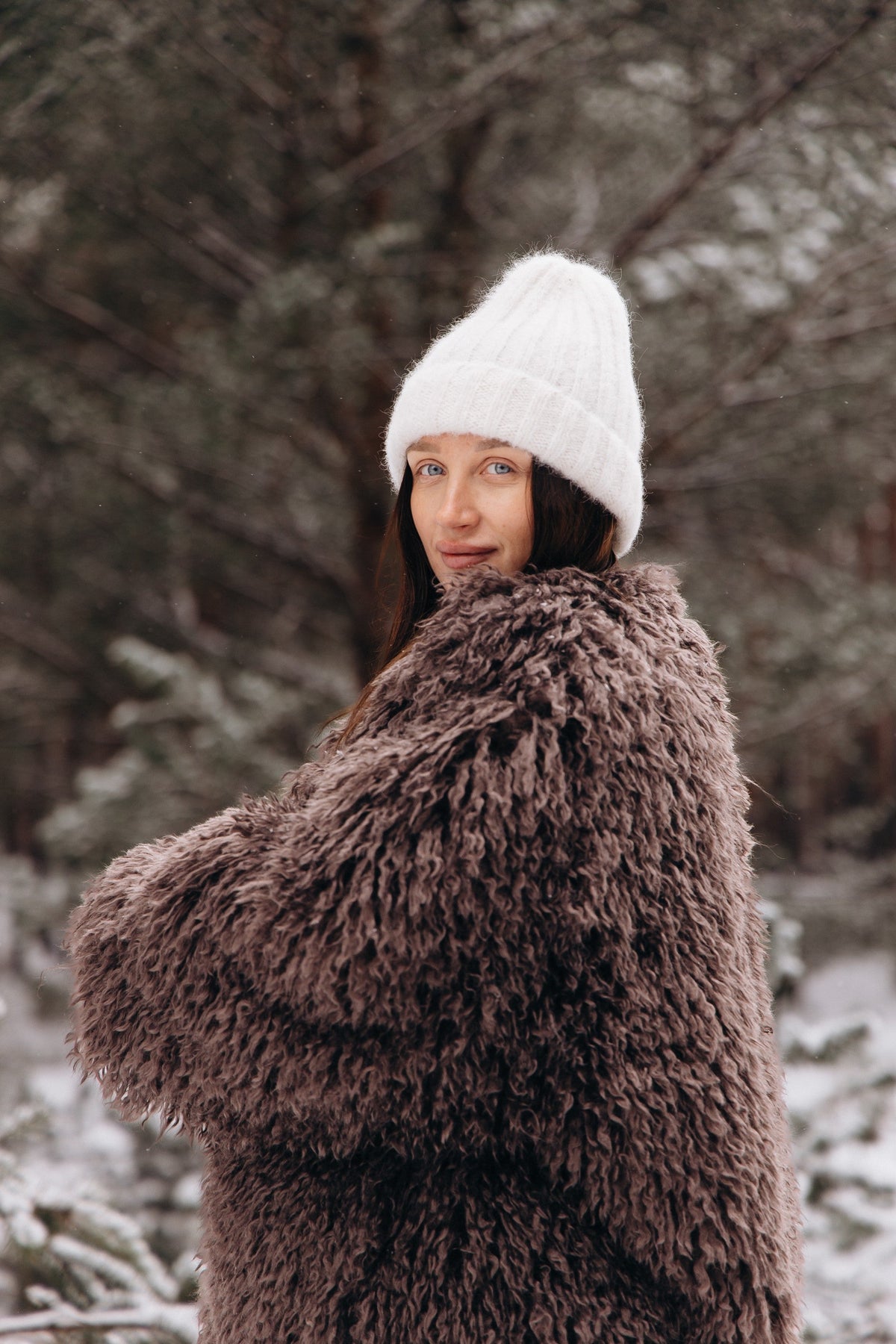 Czapka z wełny alpaki Snow Kiss ecru
