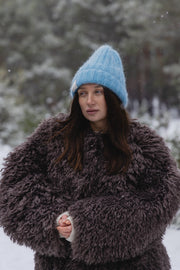 Snow Kiss Alpaca Wool Hat Blue