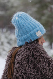 Snow Kiss Alpaca Wool Hat Blue