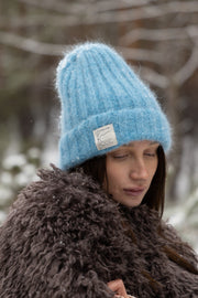 Snow Kiss Alpaca Wool Hat Blue