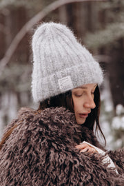 Snow Kiss Gray Alpaca Wool Hat