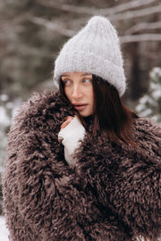 Snow Kiss Gray Alpaca Wool Hat
