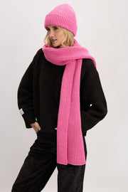 PURE Pink Ribbed Merino Wool Hat