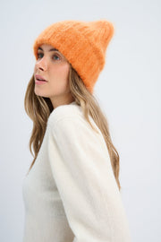 Snow Kiss red alpaca wool hat