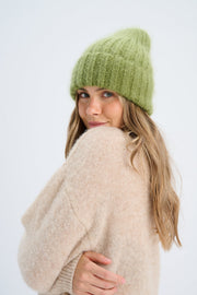 Snow Kiss red alpaca wool hat