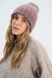 Snow Kiss red alpaca wool hat