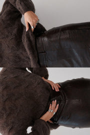 Delicate brown alpaca wool mist sweater