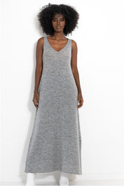Long woolen dress gray