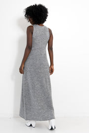 Long woolen dress gray
