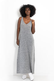Long woolen dress gray