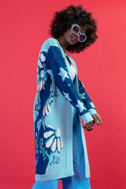 Long cardigan night glade blue