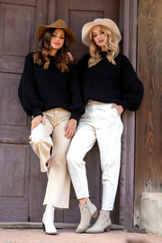 Elegancki sweter z golfem kaszmirowy czarny