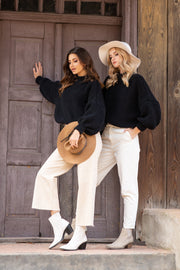 Elegant black cashmere turtleneck sweater