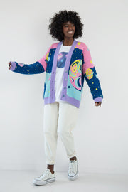 Blue cosmos cotton cardigan