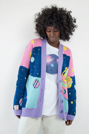 Blue cosmos cotton cardigan
