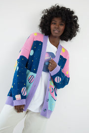 Blue cosmos cotton cardigan