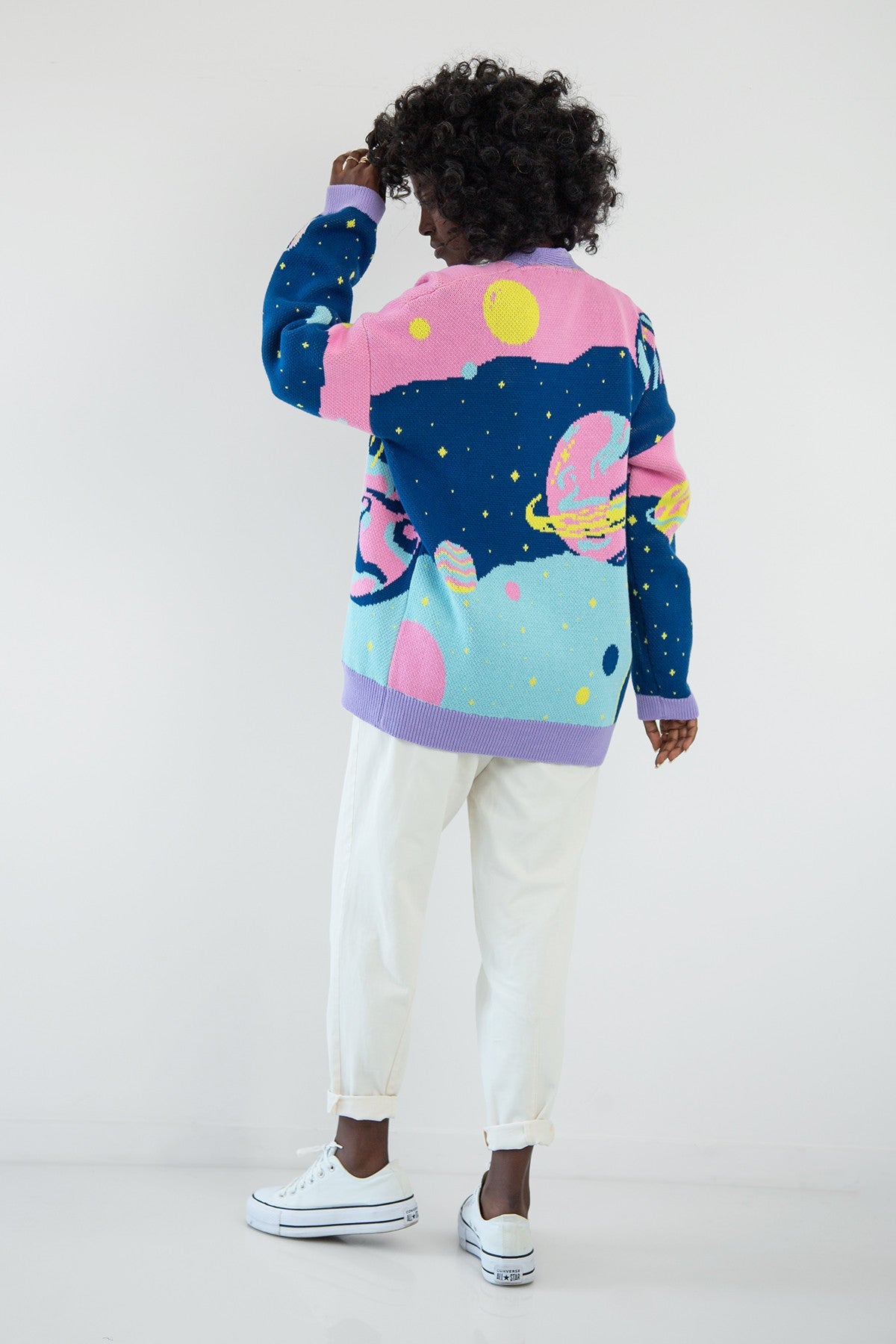 Blue cosmos cotton cardigan