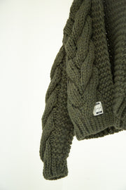 CHUNKY KNIT bomber cardigan olive