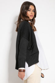 Recycled Yarn Cardigan Black