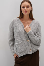 Alpaca and Virgin Wool Cardigan Gray