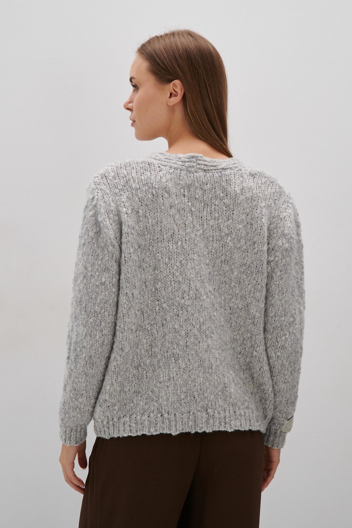 Alpaca and Virgin Wool Cardigan Gray