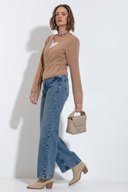 KNITTED CASHMERE SWEATER, caramel