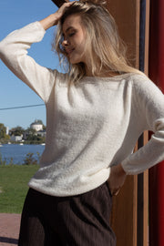 Classic ecru silk sweater