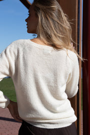 Classic ecru silk sweater