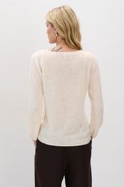 Classic ecru silk sweater