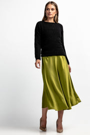 Classic black silk and alpaca wool sweater