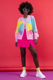 light pink oversized cotton cardigan
