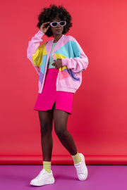 light pink oversized cotton cardigan