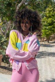 light pink oversized cotton cardigan
