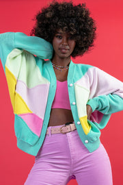 oversized cotton cardigan mint