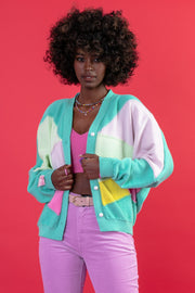 oversized cotton cardigan mint