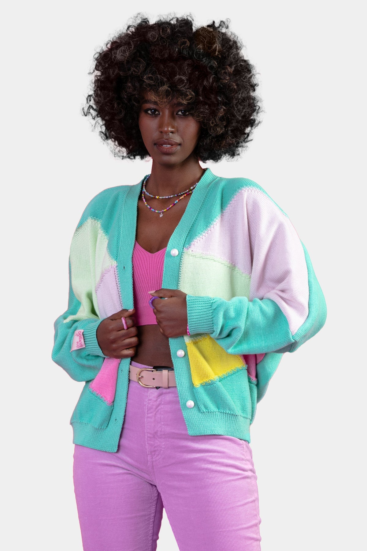 oversized cotton cardigan mint
